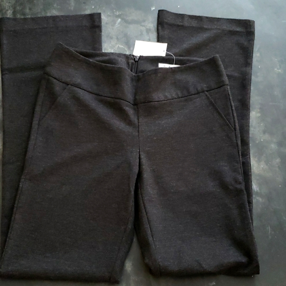 CAbi knit trouser Heather gray NWT LONG 35" inseam